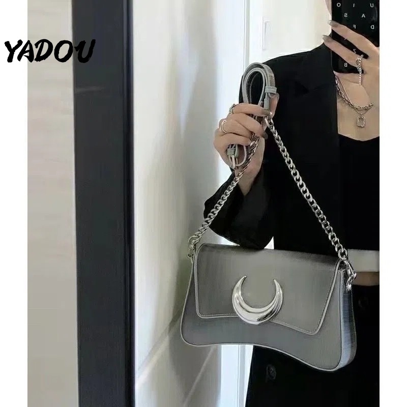 Túi Đeo Vai Yadou Hình Mặt Trăng Màu Gradient Sang Trọng Thời Trang Cho Nữ