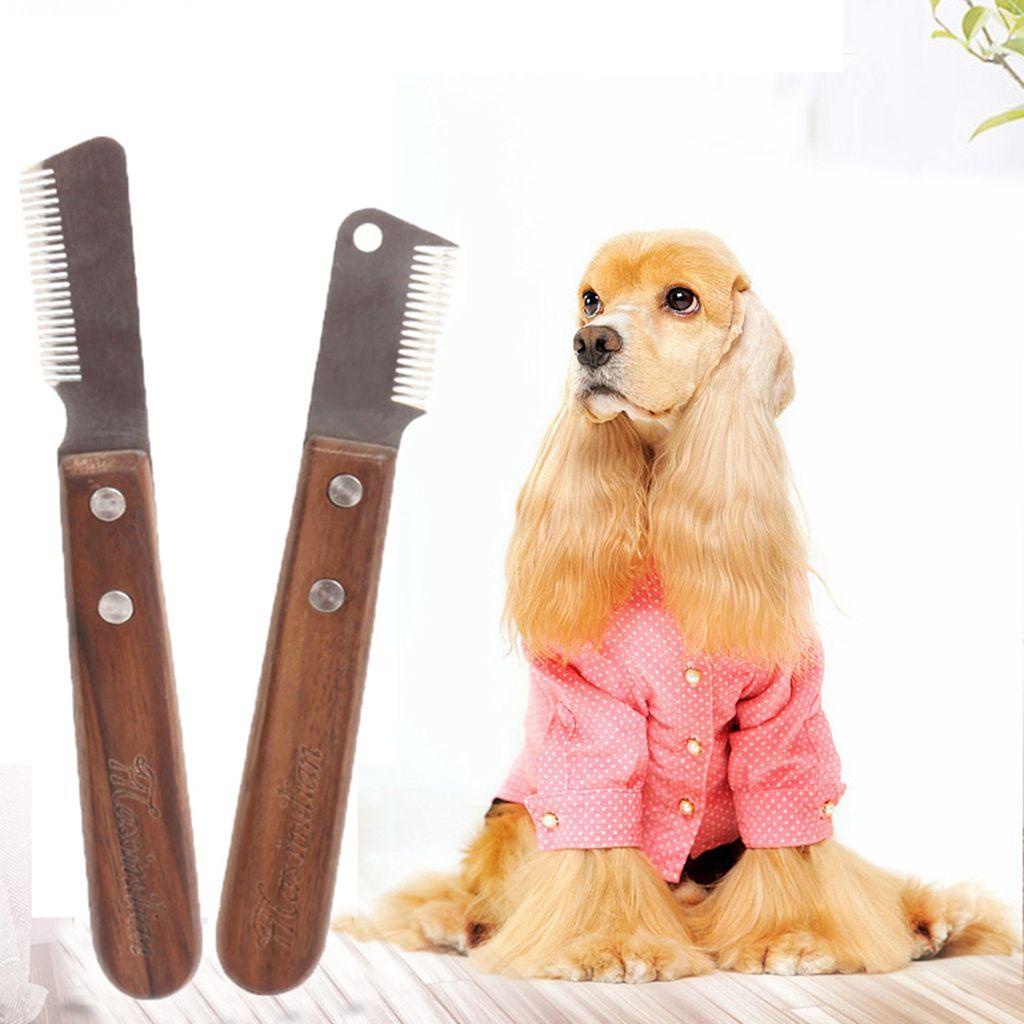 1 Lược Chải Lông Mát Xa Da Đầu Bằng Thép Không Gỉ Tay Cầm Bằng Gỗ Chuyên Nghiệp Cho Mèo Cưng