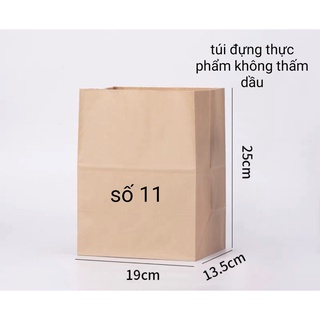 50 cái Túi giấy kraft đựng thực phẩm số 11 -