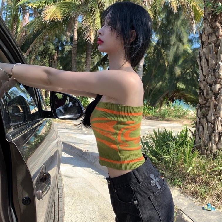 Áo ống ZHELIHANGFEI dệt kim kiểu dáng quyến rũ cho nữ