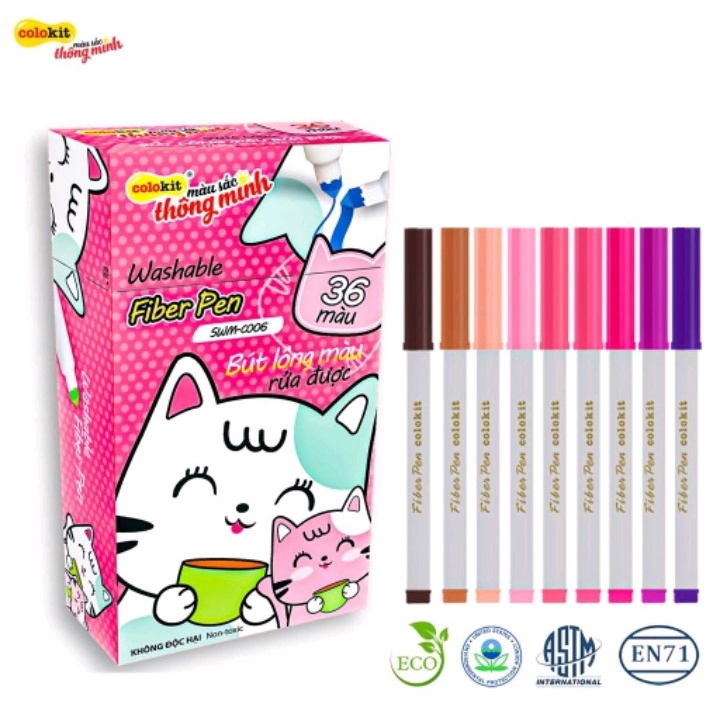 BÚT LÔNG MÀU Fiber Pen Colokit 20 Màu, 36 Màu, Bút Viết Calligraphy, Hán Tự, Thư Pháp