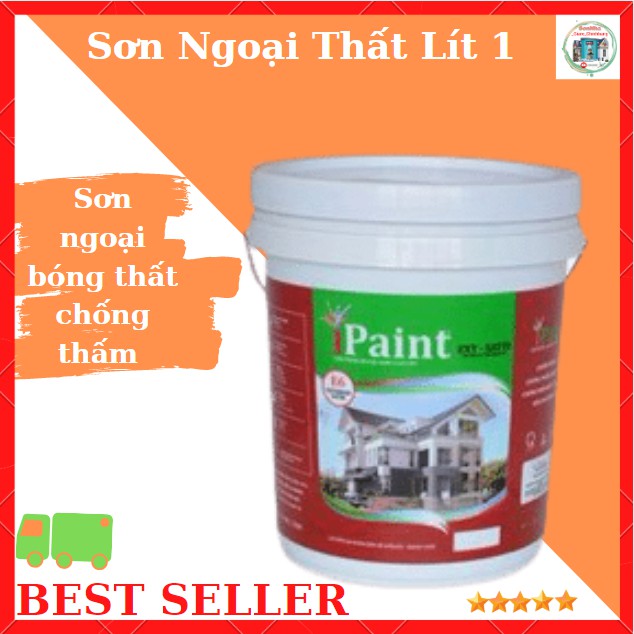 Sơn IPAINT E6 Ngoại Thất Chống Thấm EXT - SATIN(1kg), Chống Bám Bụi, Chống Bong Tróc, Chống Thấm Hiệu Quả, Chống Rêu Mốc