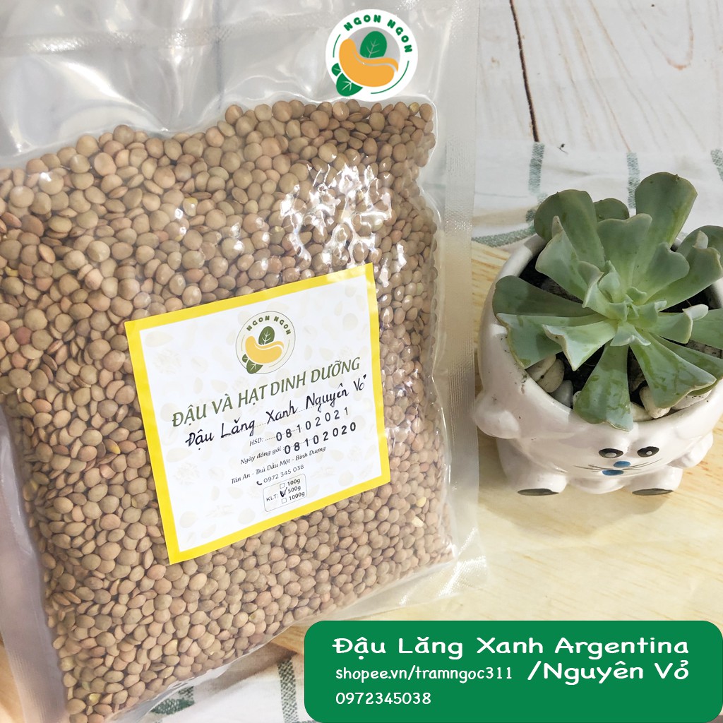 500g Đậu lăng xanh nguyên hạt không biến đổi gen Argentina