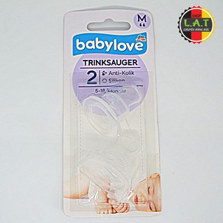 BỘ 2 NÚM TY CỔ HẸP SILICON BABYLOVE SIZE M