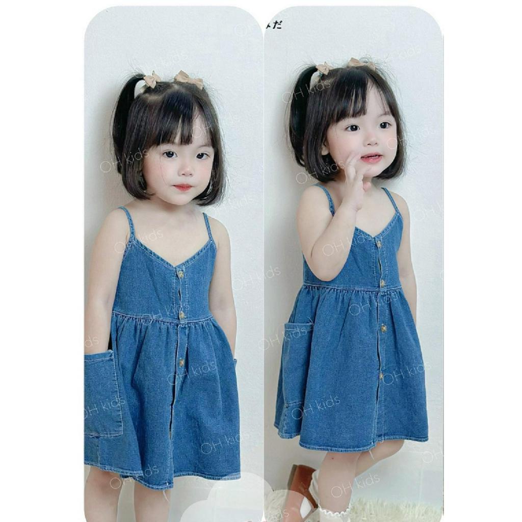 Váy bé gái jean 2 dây túi hộp 8-30kg XHN1242