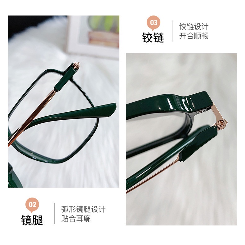 Kính mát TR90 gọng vuông ngoại cỡ chống tia xanh lam cho nữ