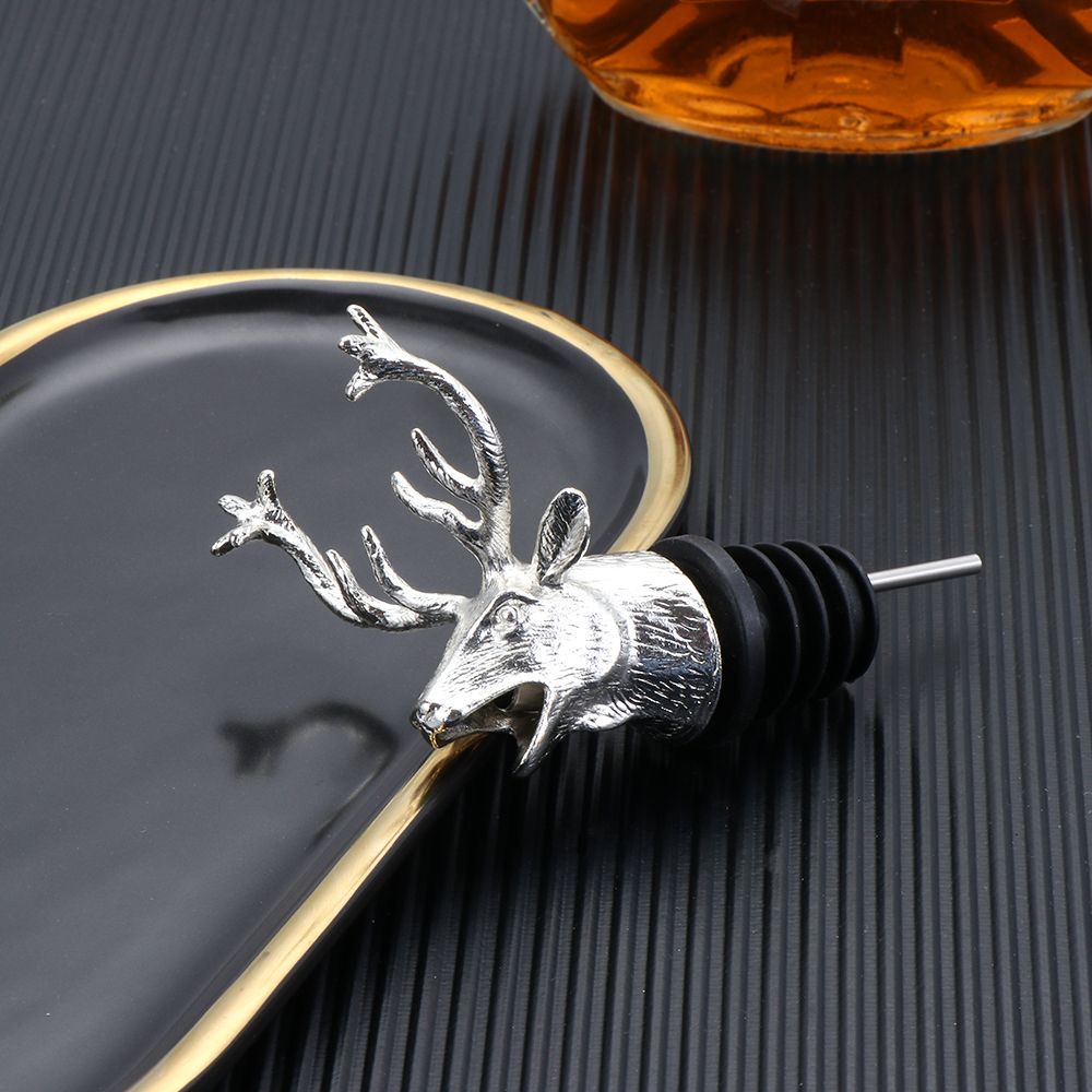 Nút Chặn Sục Khí Chai Rượu Bằng Hợp Kim Kẽm Hình Đầu Hươu Độc Đáo Nhiều Màu Sắc Cho Nhà Bếp/Quán Bar