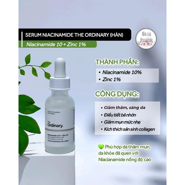 Tinh chất kiềm dầu giảm thâm THE ORDINARY NIACINAMIDE 1O% ZINC 1%