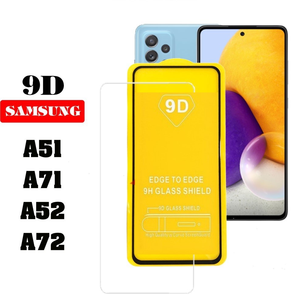 Cường lực full màn 9D Samsung A72/ A52/A32/A71/A51/M51/A50/A21S/A10s cao cấp không chấm li ti kèm khăn lau kính