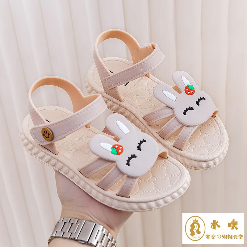 Sandal Đế Mềm Chống Trượt Hở Ngón Hình Thỏ Dễ Thương Dành Cho Bé Gái