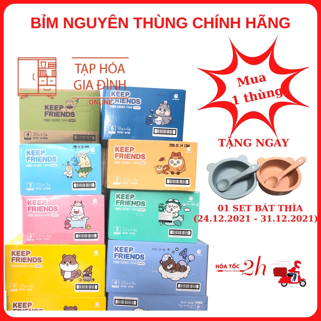 Thùng bỉm KEEP FRIEND Hàn Quốc đủ size dán quần S40,M32,L28 miếng