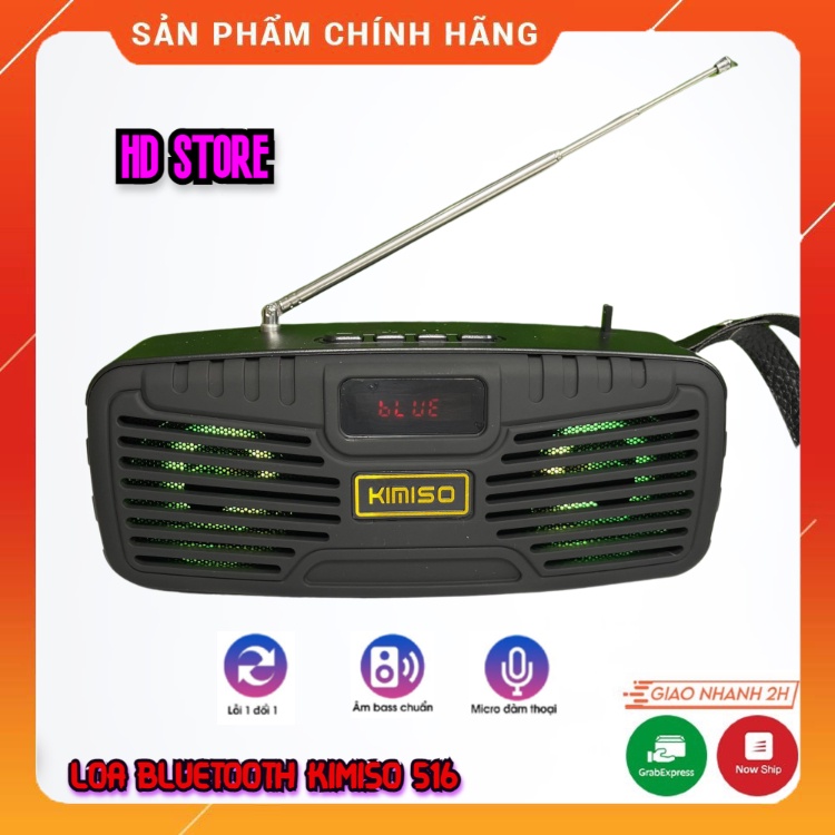 Loa Bluetooth KIMISO KMS – 516 Cầm Tay Nhỏ Gọn Full Chức Năng Bluetooth, USB, Thẻ Nhớ, AUX, FM, Pin 1200| Chính Hãng