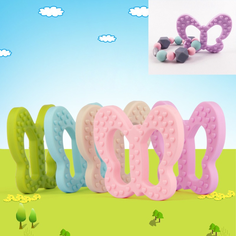 Đồ Chơi Ngậm Nướu Hình Bướm Bằng Silicone Dành Cho Bé