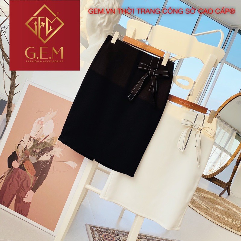 Chân váy công sở có thắt nơ hông - hàng thiết kế GEM.VN | BigBuy360 - bigbuy360.vn