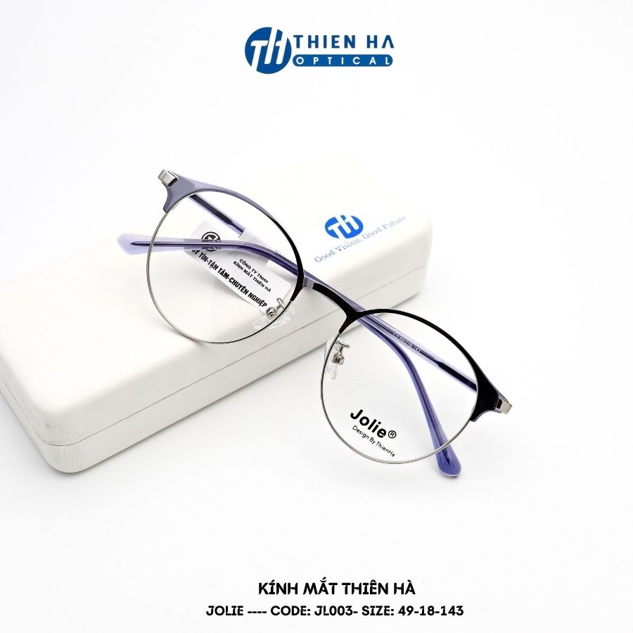 Gọng kính tròn nữ cao cấp Thiên Hà OPTICAL thiết kế độc quyền chất liệu nhẹ Metal Acetate cao cấp màu sắc lạ JOLIE JL003