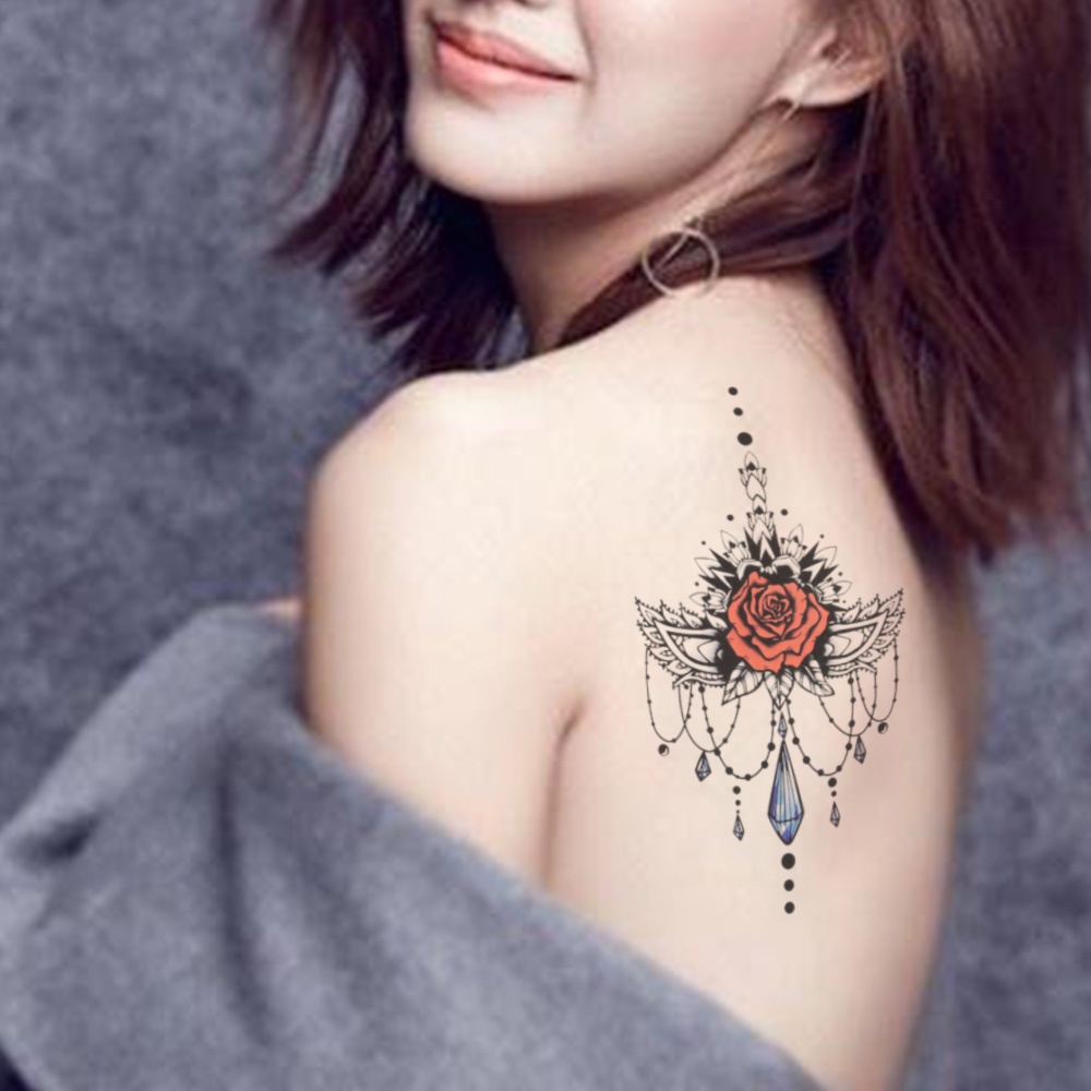 Miếng nhãn dán hình xăm tạm thời hình hoa mandala chống nước quyến rũ
