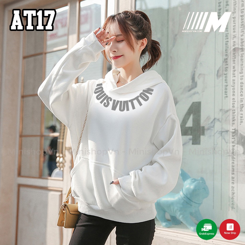 Áo nỉ hoodie LVT phản quang quanh cổ áo nỉ bông nam nữ dáng rộng chất vải mềm mịn