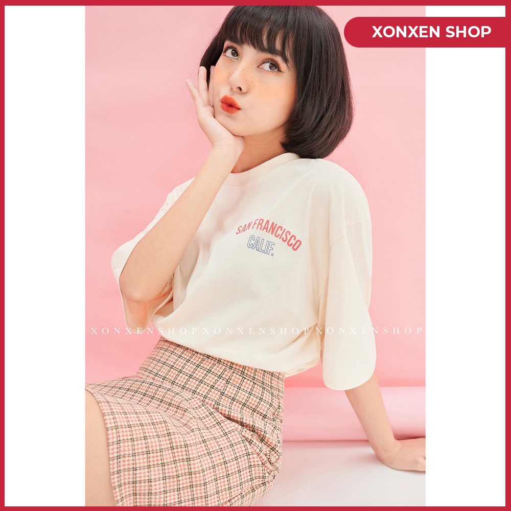 Áo thun form rộng in chữ chất cotton thoáng mát - XONXEN 468 LÊ DUẨN ĐÀ NẴNG MÃ 2151