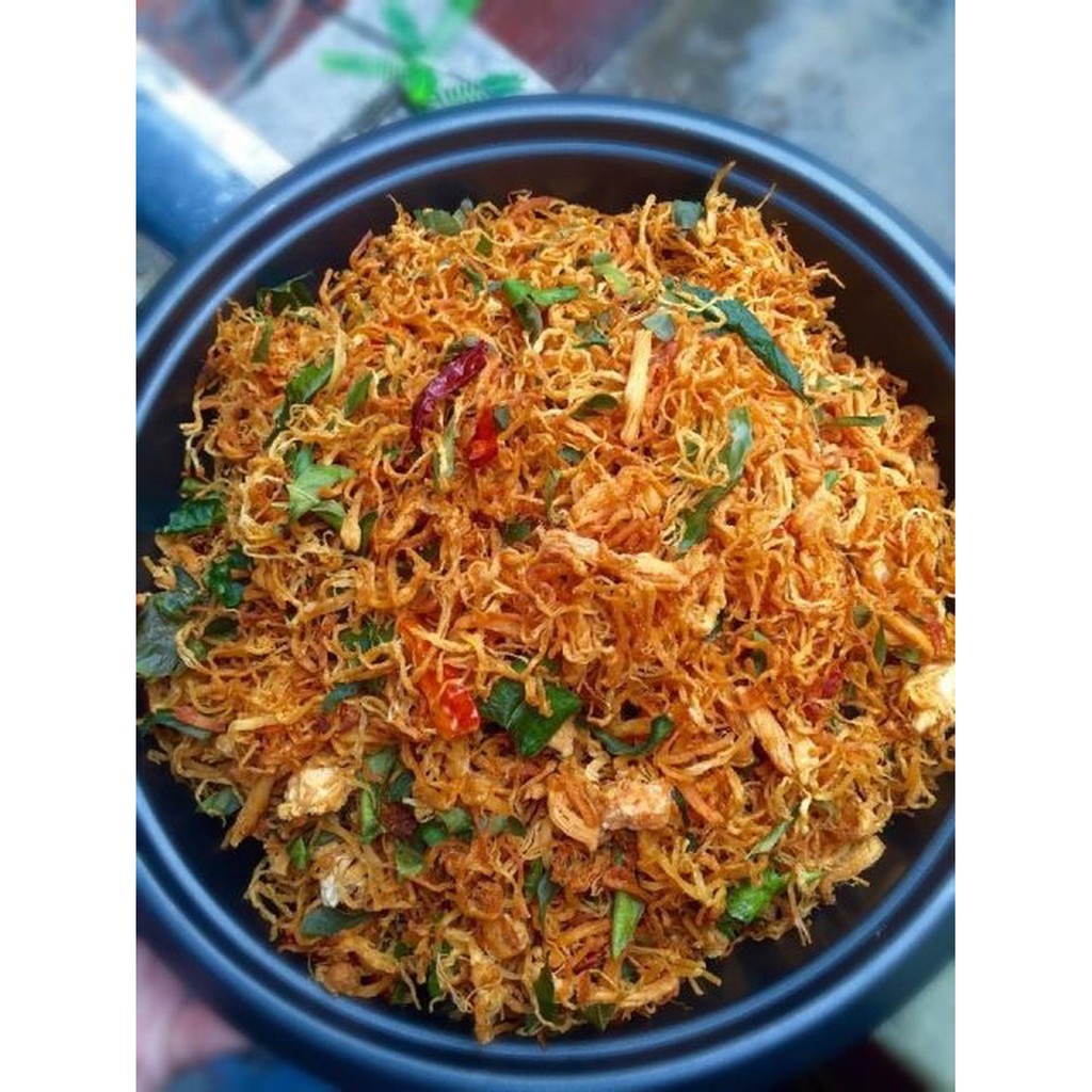 Khô gà lá chanh xé cay hộp 300g đồ ăn vặt VFarmie