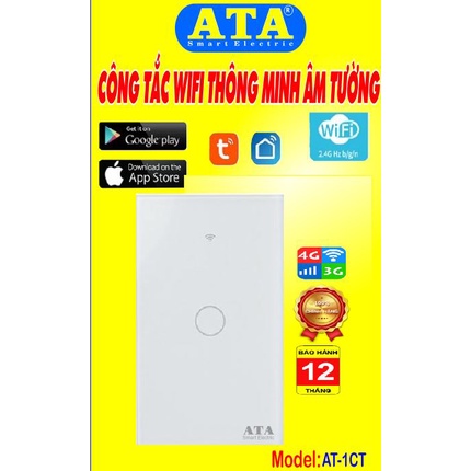 Công tắc thông minh Wifi ATA .Hàng Chính Hãng , Bảo hành 12 tháng