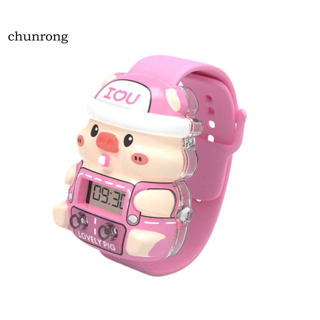 Cr Đồng Hồ Điện Tử Màn Hình LCD Hình Heo Con Đáng Yêu Cho Bé