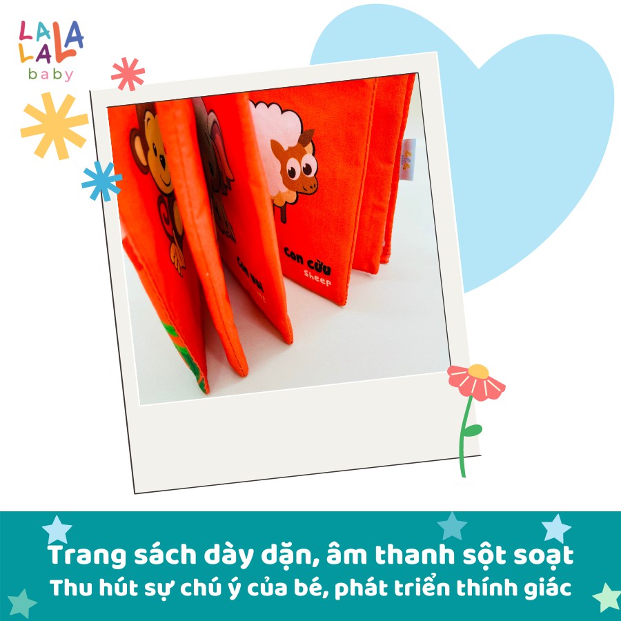 Sách vải Lalala baby, kích thích đa giác quan: My very first book, kích thước 15x15cm 12 trang