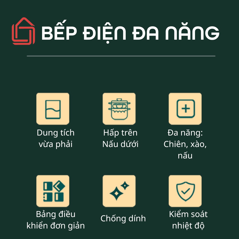 Nồi điện đa năng mini 2 tầng tặng kèm khay hấp ( chiên, xào, nấu ăn, nấu cơm, lẩu mini )