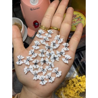 Hoa nơ bột nail đẹp gắn móng