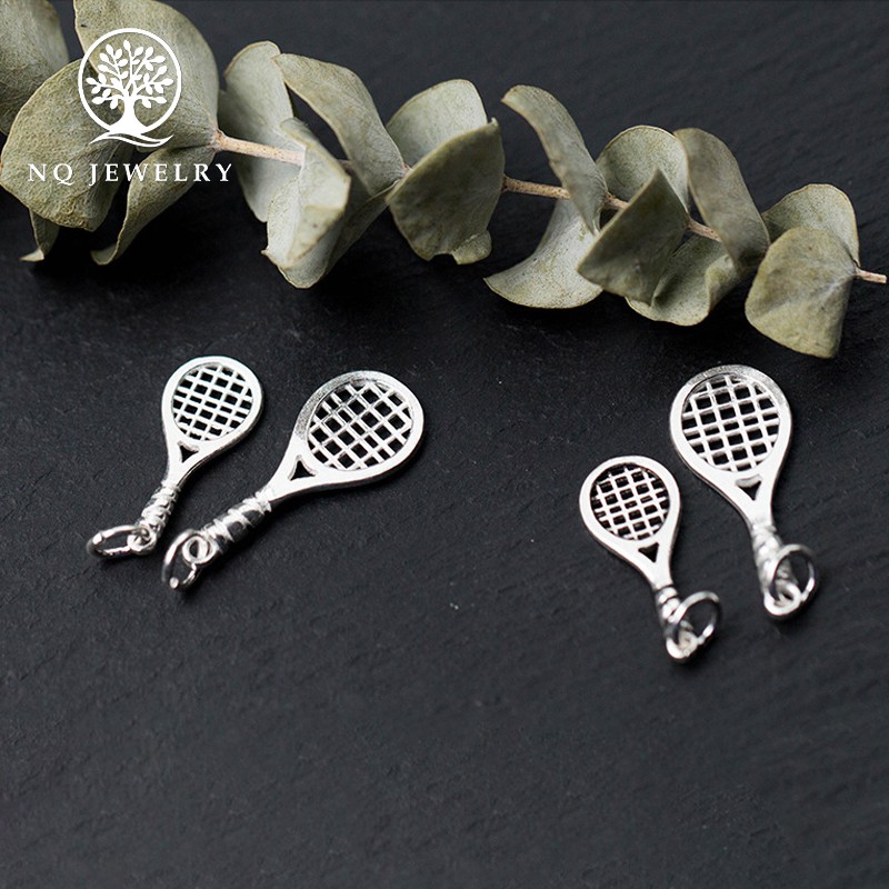 Charm bạc vợt tennis mặt treo - NQ Jewelry