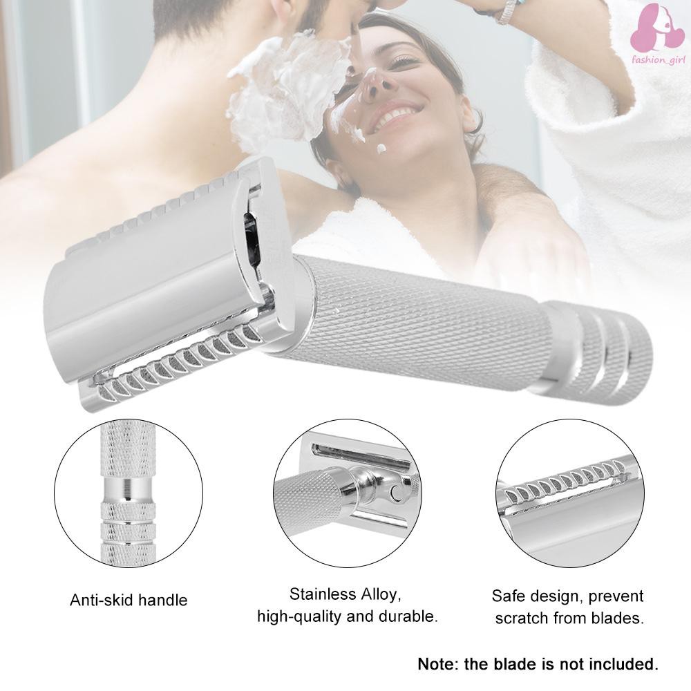Dao cạo râu thủ công hai đầu làm từ hợp kim mạ chrome an toàn