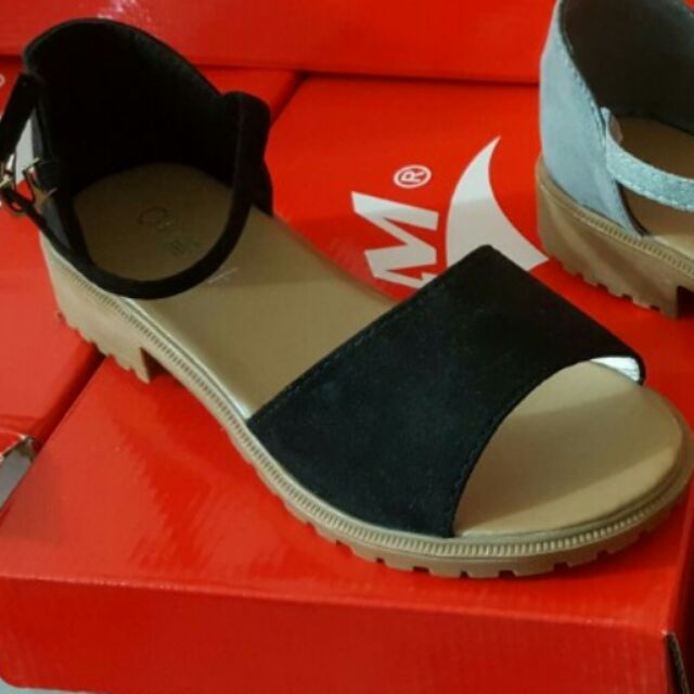 Sandal da lộn màu đen hàng QC sz 38