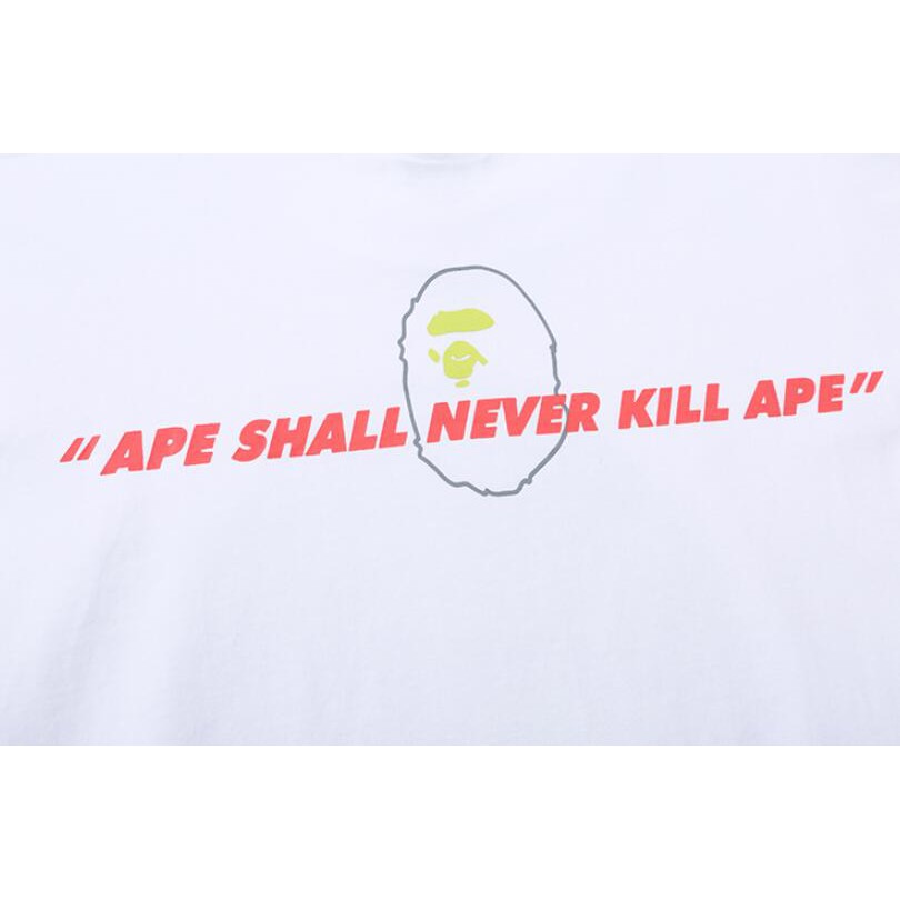 Áo thun Bape tay ngắn chất liệu cotton in họa tiết thời trang cho nam và nữ