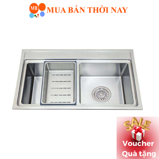 Chậu rửa chén inox Malloca MS 8812, bồn rửa bát inox 304, Cam kết chính hãng