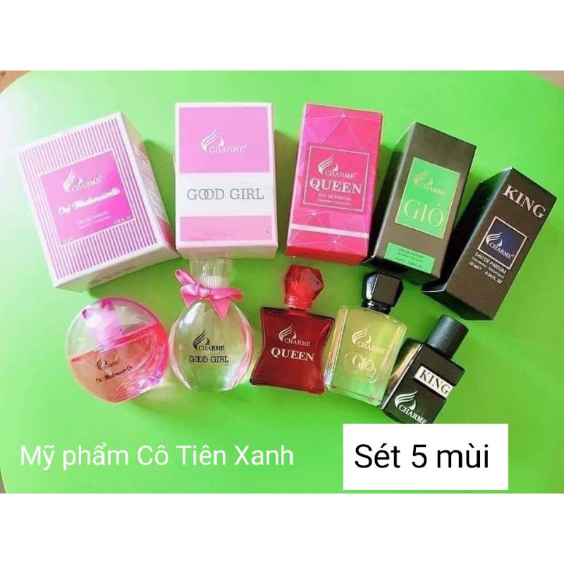 1 sét nước hoa mini 5 mùi x 10ml