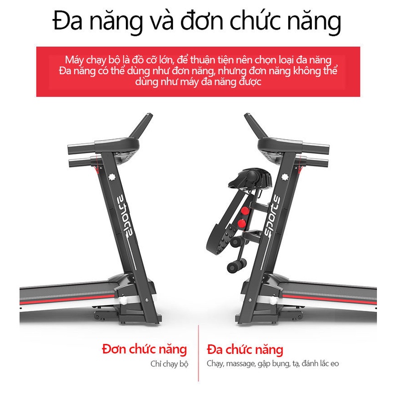 Máy chạy bộ tại nhà A7S, Máy chạy bộ gấp gọn tiện lợi không ồn không rung lắc- màn hình LCD 4.0 tải trọng tới 100kg