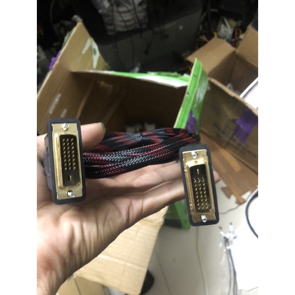 Dây DVI bọc lưới dài 1.3-1.5m dây chuẩn xịn.