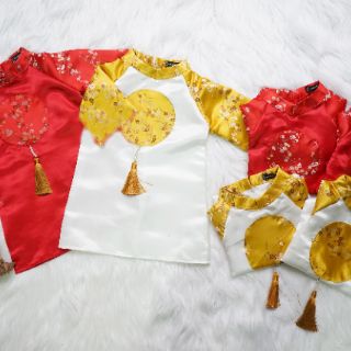 Áo dài gấm ngọc cho bé