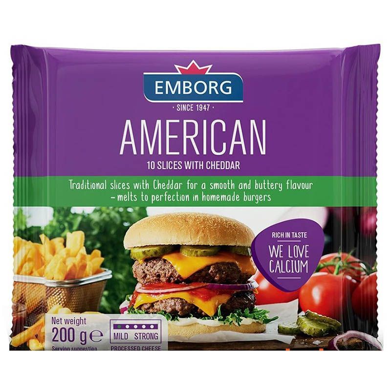 Phô Mai Lát Emborg Cheddar American 200g