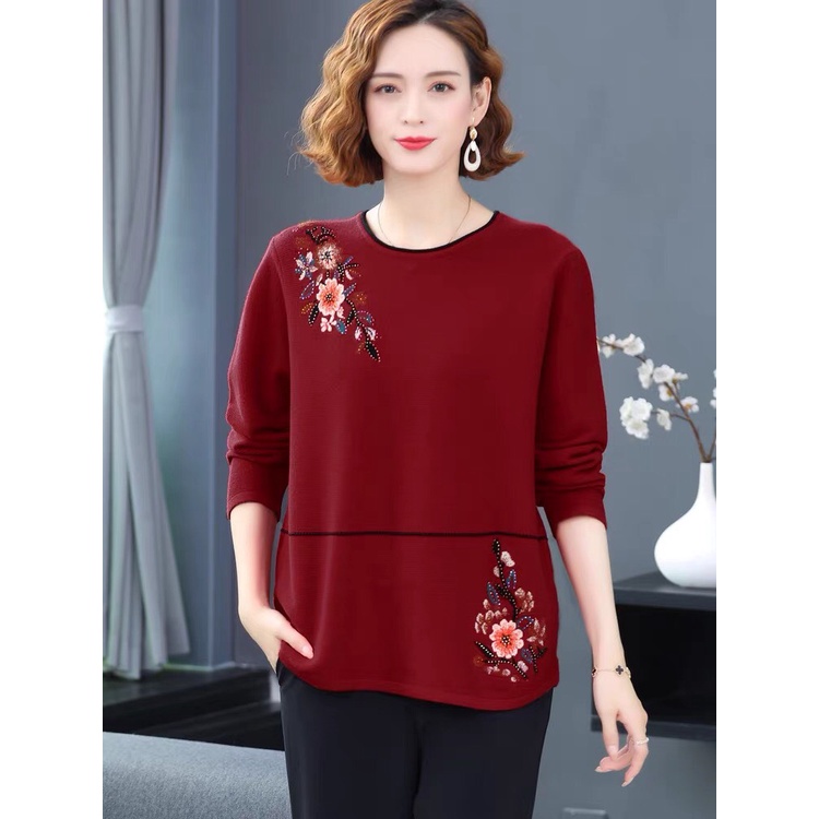 [ SALE SỐC ] Mẫu áo đũi thêu hoa cao cấp tay dài dành tặng mẹ size 45-85kg ( Mã H20 )
