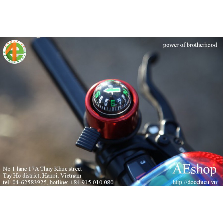 Chuông xe đạp hợp kim nhôm mạ điện nhiều màu có la bàn hình cầu