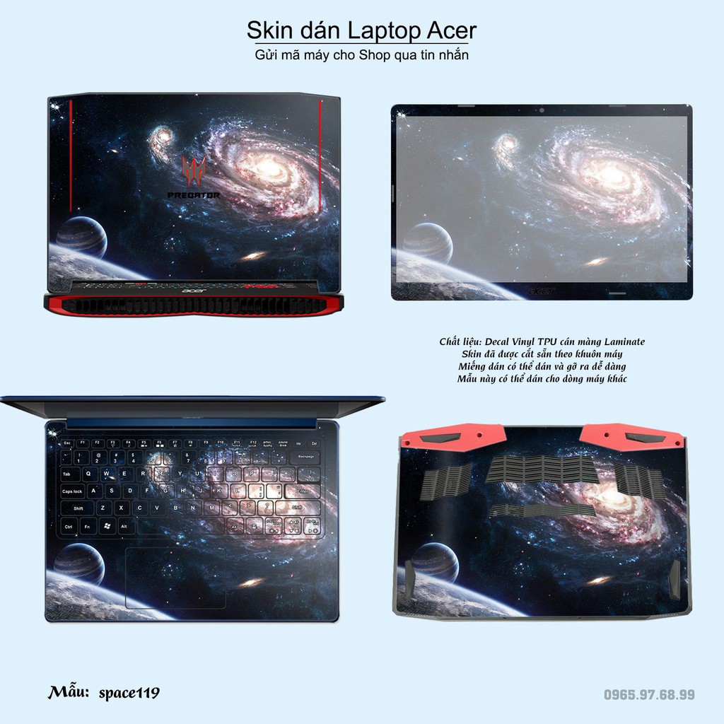 Skin dán Laptop Acer in hình không gian _nhiều mẫu 20 (inbox mã máy cho Shop)