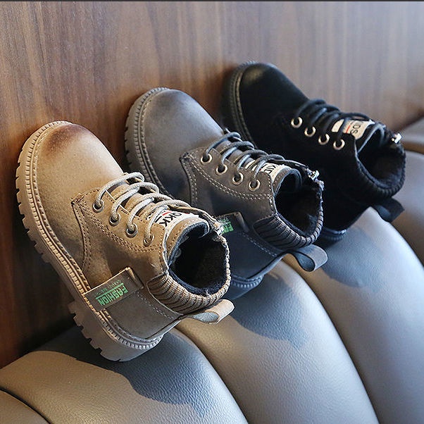 Giày bốt da cổ cao thời trang cho bé
