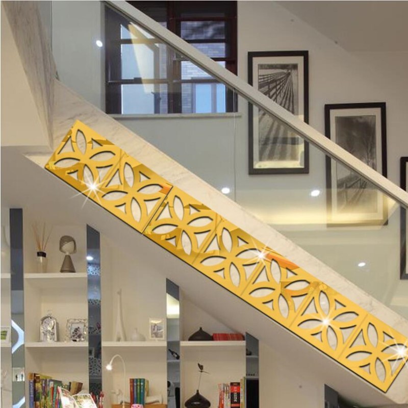10 Miếng dán tường trang trí ren 3d tráng gương đẹp mắt 10 x 10cm