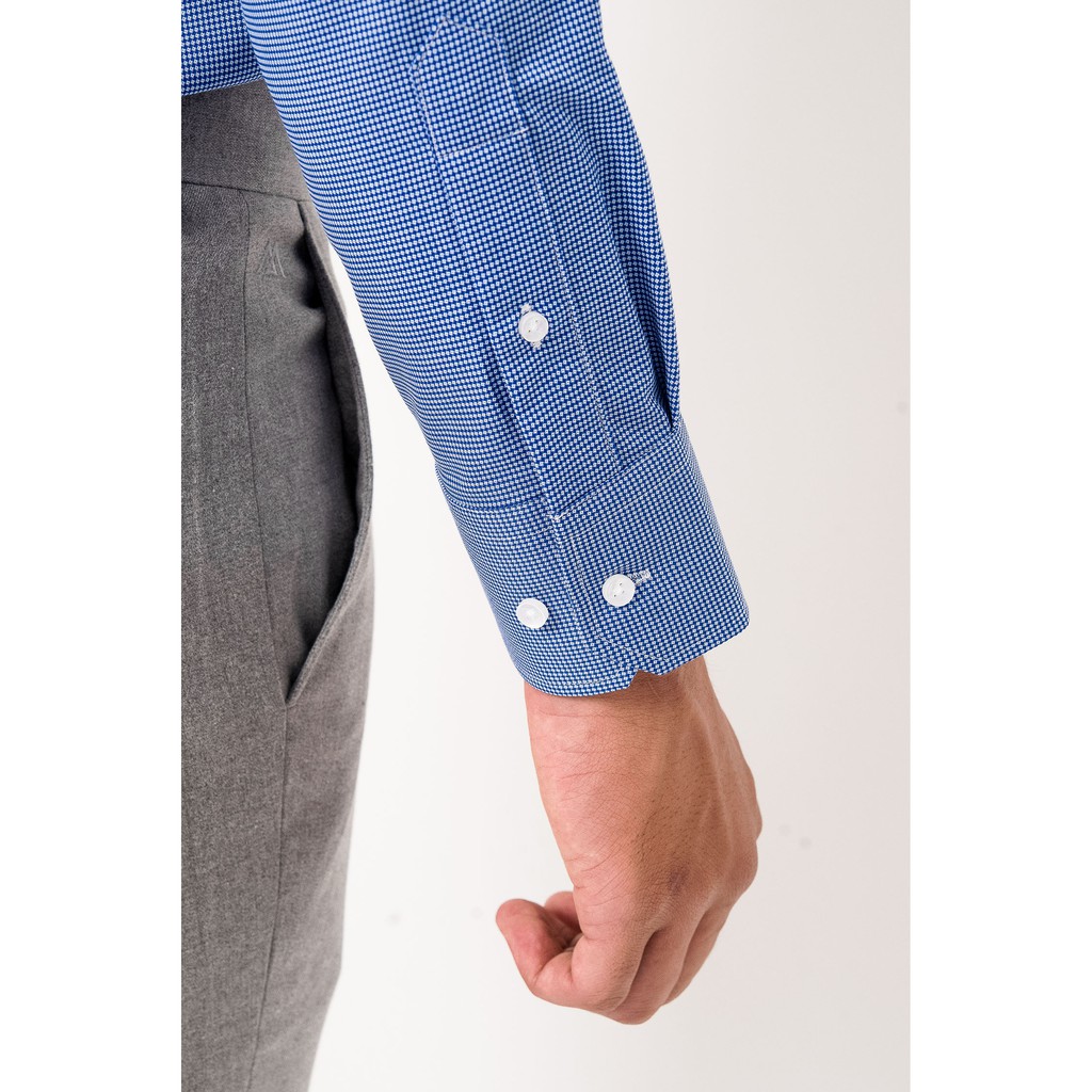 Sơ Mi dài tay mattana Xanh Biển Đậm Caro Nhỏ Slim Fit Dài Tay MAM25190011708623