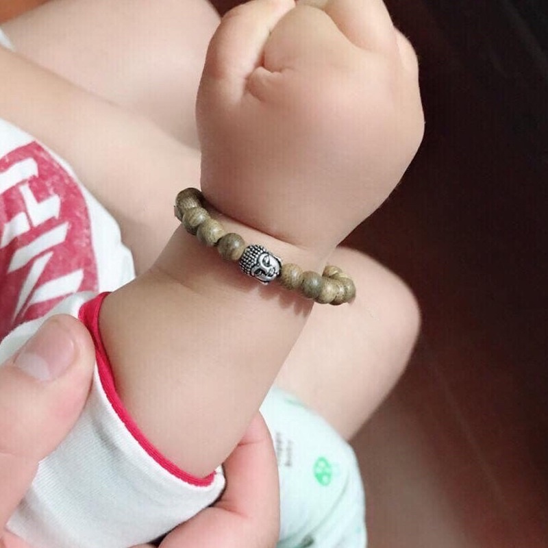 Vòng Trầm Cho bé mix charm Bạc Tặng kèm hộp đựng