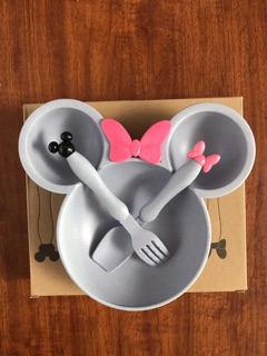 Bát ăn dặm micky kèm thìa và dĩa lúa mạch