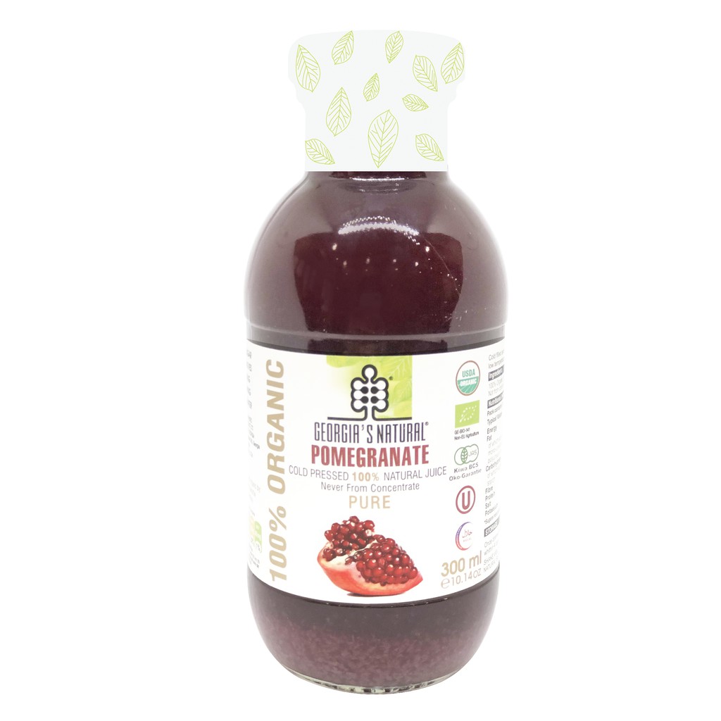 Nước Ép 100% Hữu Cơ Lựu Tự Nhiên Tăng Cường Vitamin C Georgia's Natural - ORGANIC Pure Pomegranate Juice - 300ml