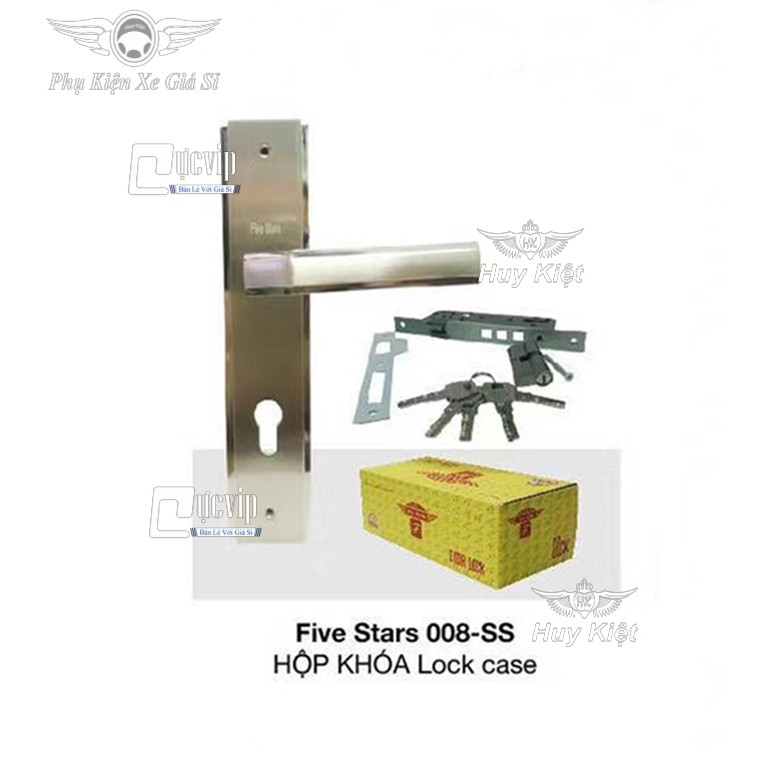 [GIÁ HỦY DIỆT] Ổ Khóa Cửa Chính Tay Gạt Cho Cửa Gỗ, Cửa Sắt, Cửa Nhôm Five Stars 001SS MS3201