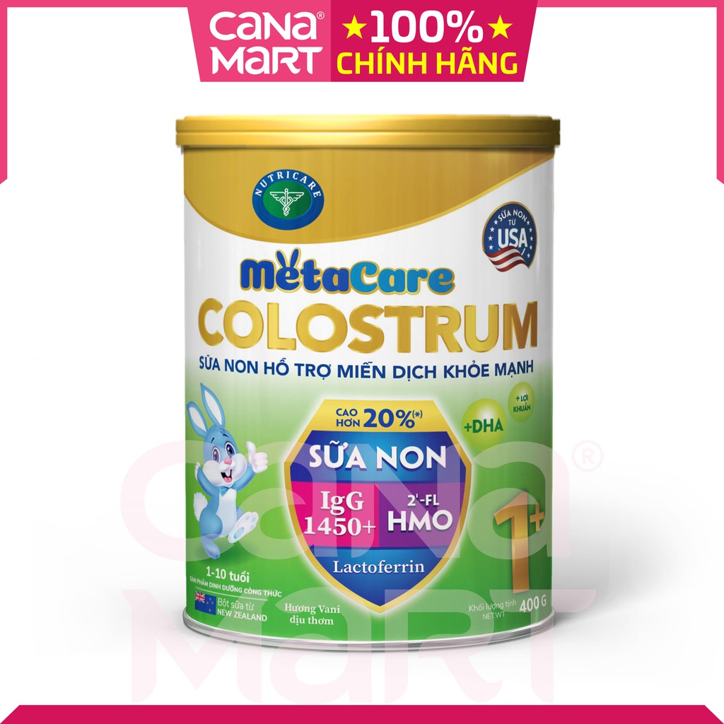 Sữa non Metacare Colostrum 1+ hỗ trợ hệ miễn dịch khỏe mạnh cho bé từ 1-10 tuổi (400gr)