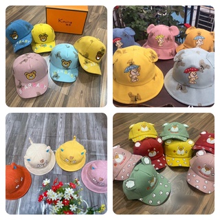 Mũ lưỡi trai cho bé nón vành tròn che nắng mũ bucket họa tiết đáng yêu cho bé trai bé gái